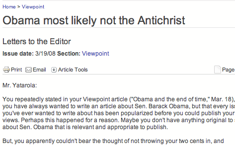 Obama Most Likely Not the Antichrist